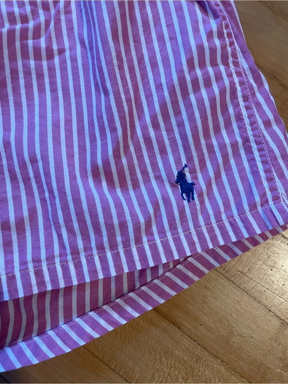 POLO RALPH LAUREN Boxer Shorts Sleep Loungewear Pink White Stripe Unisex Large